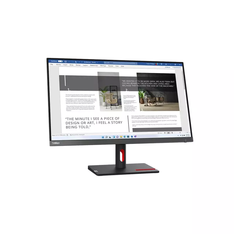 Monitor Lenovo ThinkVision S27i-30 27 Zoll Full HD IPS LED 1920×1080, 100 Hz, 300 cd/m², 6 ms, HDMI x2, VESA 100×100