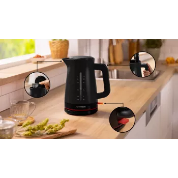 Elektro-Wasserkocher Bosch MyMoment TWK3M123 — 1,7 L, 2400 W, schwarz