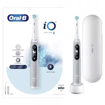 Oral-B iO elektrische Zahnbürste rotierende Zahnbürste Grau