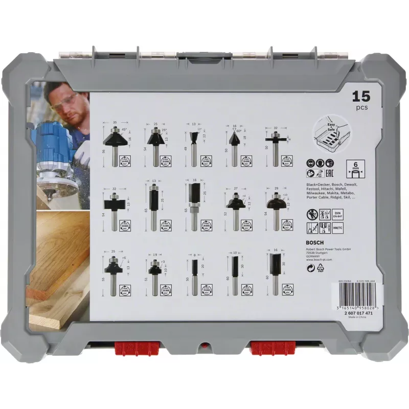 Bosch 2 607 017 471 Oberfräser, Fräser-Set 15 Stück(e)