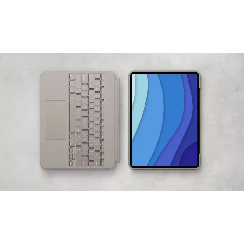 LOGITECH Combo Touch - Sand für iPad Pro 12.9 Zoll (5. Gen.) - US International QWERTY