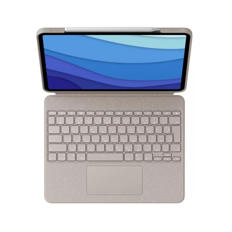 LOGITECH Combo Touch - Sand für iPad Pro 12.9 Zoll (5. Gen.) - US International QWERTY
