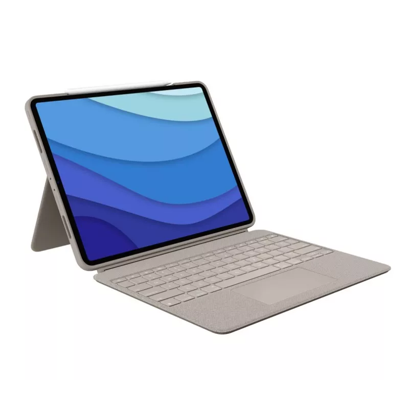 LOGITECH Combo Touch - Sand für iPad Pro 12.9 Zoll (5. Gen.) - US International QWERTY