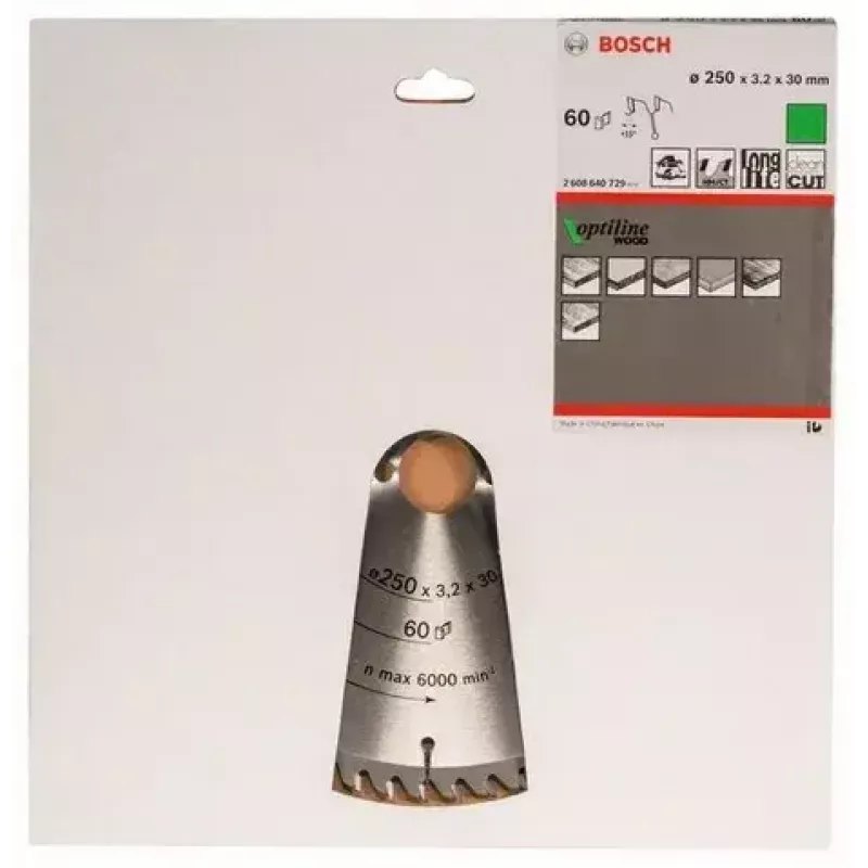 Kreissägeblatt Bosch 2 608 640 729 25 cm Bohrung 3 cm