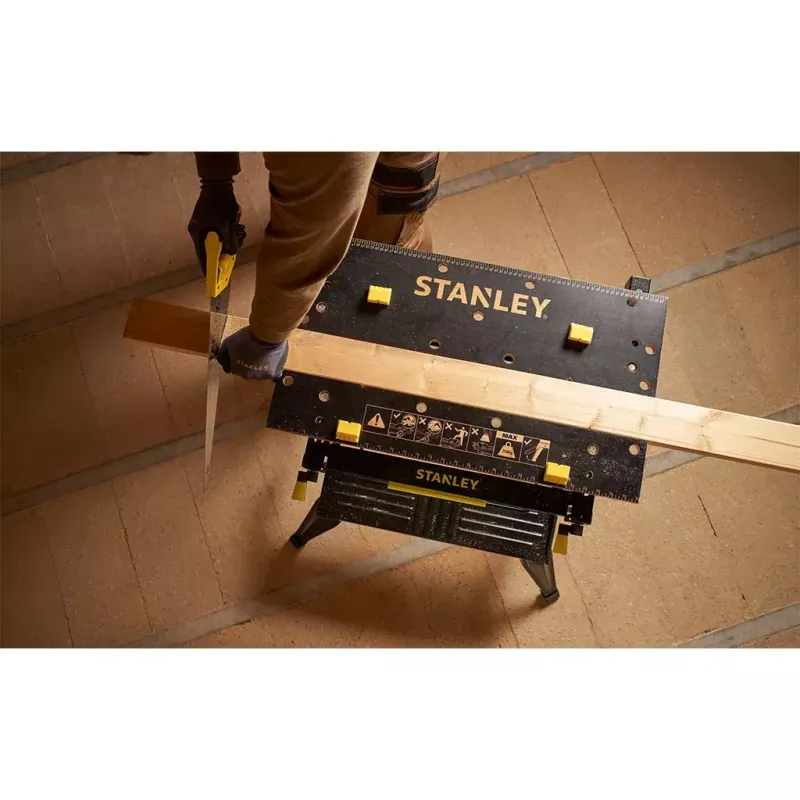 Holzbearbeitungswerkbank Stanley STST83800-1 Bambus Stahl Schwarz Gelb 625 mm