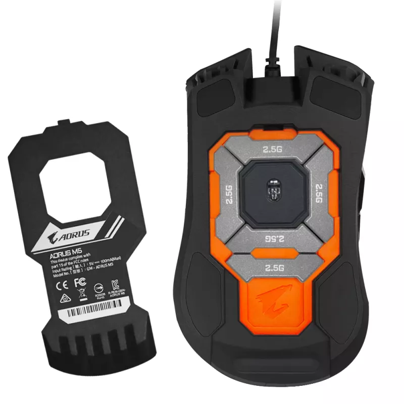 GIGABYTE AORUS M5 Maus Gaming Rechtshändig USB Typ-A Optisch 16000 DPI