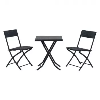 Gartenmöbel-Set Extralink L-0201P — 2 Stühle und schwarzer Tisch
