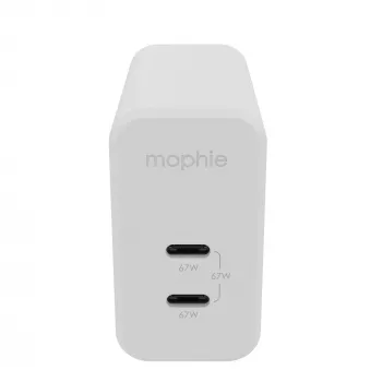mophie Accessories-Wandadapter-USB-C-PD-DUAL-67W-GAN-Weiß-EU (2xUSBC)