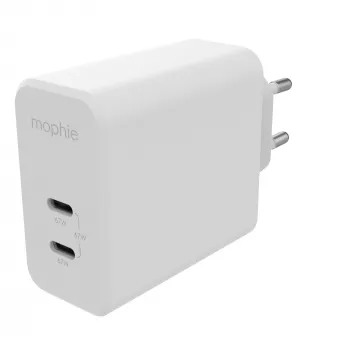 mophie Accessories-Wandadapter-USB-C-PD-DUAL-67W-GAN-Weiß-EU (2xUSBC)