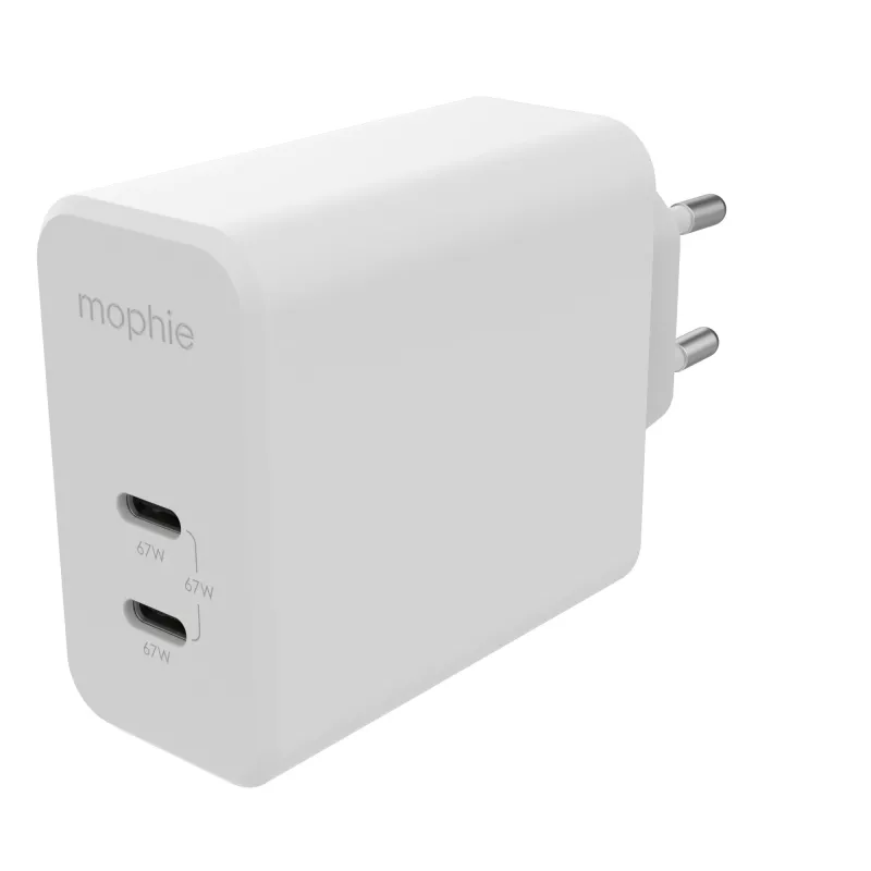 mophie Accessories-Wandadapter-USB-C-PD-DUAL-67W-GAN-Weiß-EU (2xUSBC)