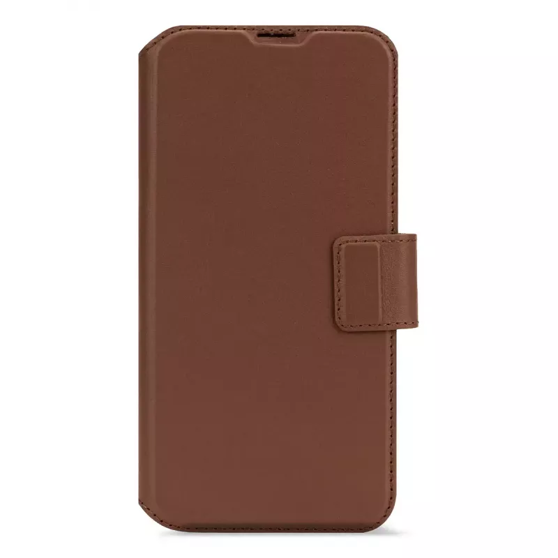 Decoded Abnehmbare Leder-Brieftaschen-Handyhülle für iPhone 16 Pro – Braun, echtes Leder, Mikrofaser, 6,3-Zoll-Bildschirm, 3 Kartenfächer