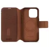 Decoded Abnehmbare Leder-Brieftaschen-Handyhülle für iPhone 16 Pro – Braun, echtes Leder, Mikrofaser, 6,3-Zoll-Bildschirm, 3 Kartenfächer