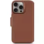 Decoded Abnehmbare Leder-Brieftaschen-Handyhülle für iPhone 16 Pro – Braun, echtes Leder, Mikrofaser, 6,3-Zoll-Bildschirm, 3 Kartenfächer