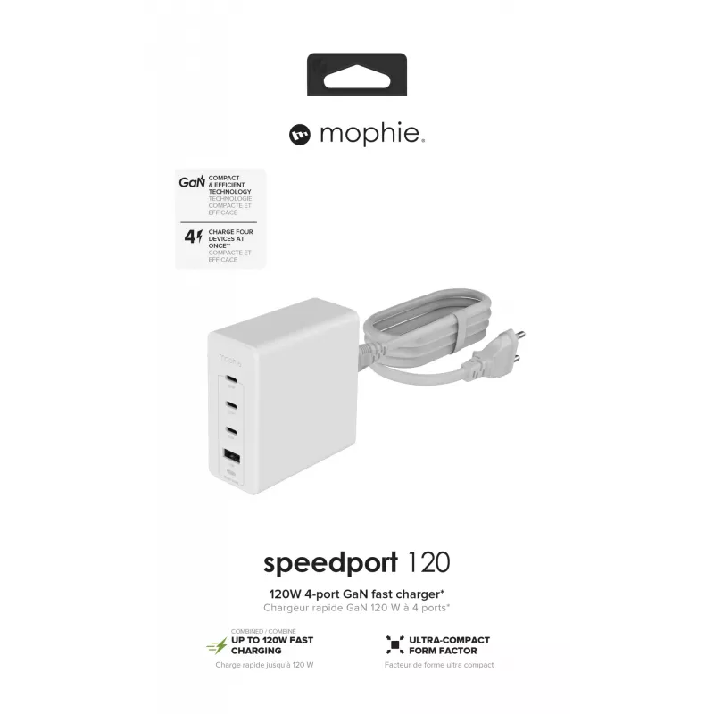 mophie Accessories-Wandadapter-USB-C-PD-HUB-120W-GAN-Weiß-EU(3xUSBC + 1xUSBA)