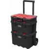 Stapelbare Aufbewahrungsboxen Keter 250927 — Set mit 3 stapelbaren Technopolymer-Organizern mit Rollen und Schloss, 525×694×411 mm, schwarz