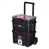 Stapelbare Aufbewahrungsboxen Keter 250927 — Set mit 3 stapelbaren Technopolymer-Organizern mit Rollen und Schloss, 525×694×411 mm, schwarz