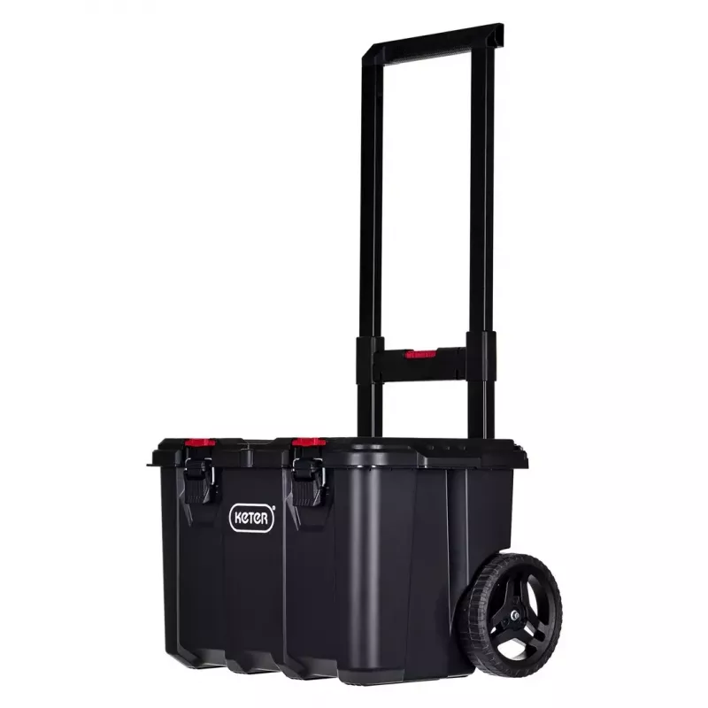 Stapelbare Aufbewahrungsboxen Keter 250927 — Set mit 3 stapelbaren Technopolymer-Organizern mit Rollen und Schloss, 525×694×411 mm, schwarz