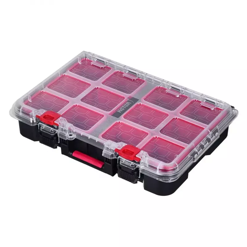 Stapelbare Aufbewahrungsboxen Keter 250927 — Set mit 3 stapelbaren Technopolymer-Organizern mit Rollen und Schloss, 525×694×411 mm, schwarz