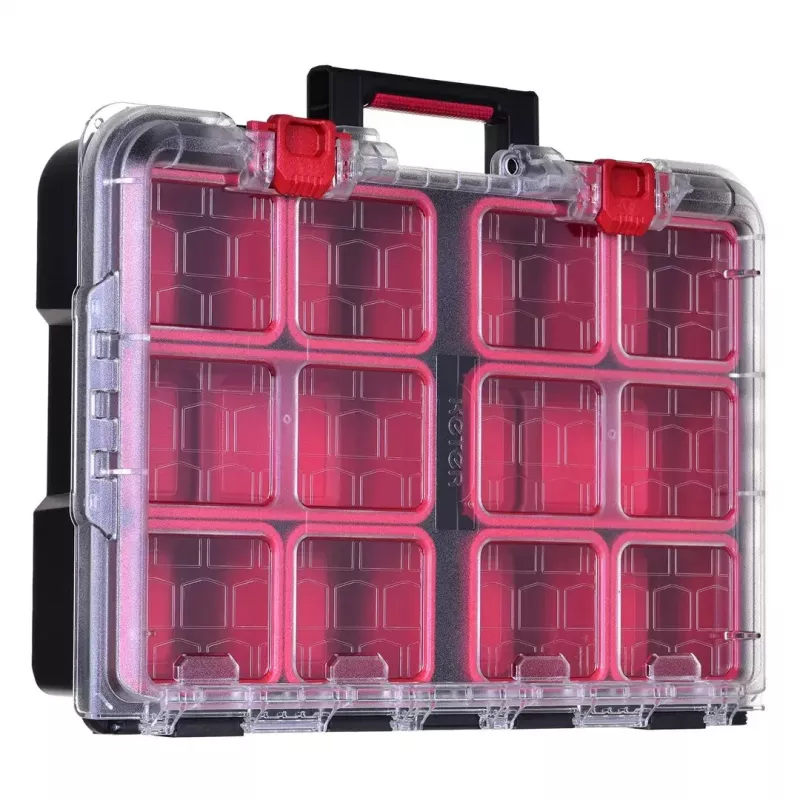 Stapelbare Aufbewahrungsboxen Keter 250927 — Set mit 3 stapelbaren Technopolymer-Organizern mit Rollen und Schloss, 525×694×411 mm, schwarz