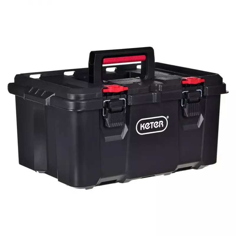 Stapelbare Aufbewahrungsboxen Keter 250927 — Set mit 3 stapelbaren Technopolymer-Organizern mit Rollen und Schloss, 525×694×411 mm, schwarz