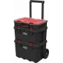 Stapelbare Aufbewahrungsboxen Keter 250927 — Set mit 3 stapelbaren Technopolymer-Organizern mit Rollen und Schloss, 525×694×411 mm, schwarz