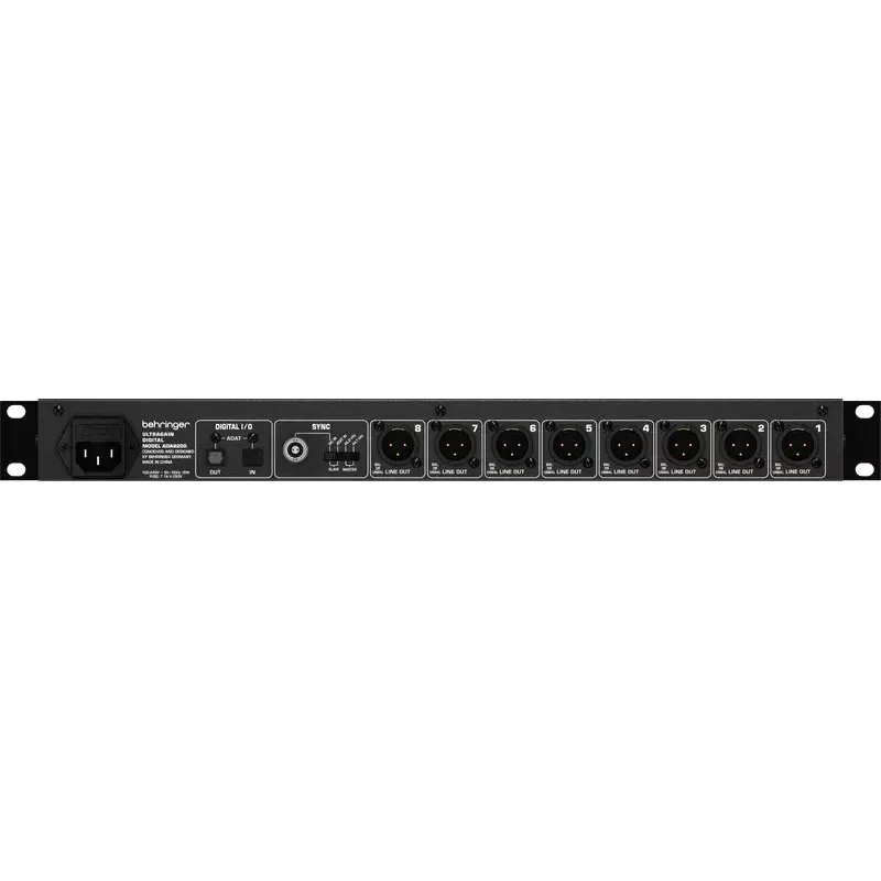 Behringer ULTRAGAIN DIGITAL ADA8200 8-Kanal AD/DA-Wandler, 24-Bit/48 kHz, XLR I/O, rackmontierbar