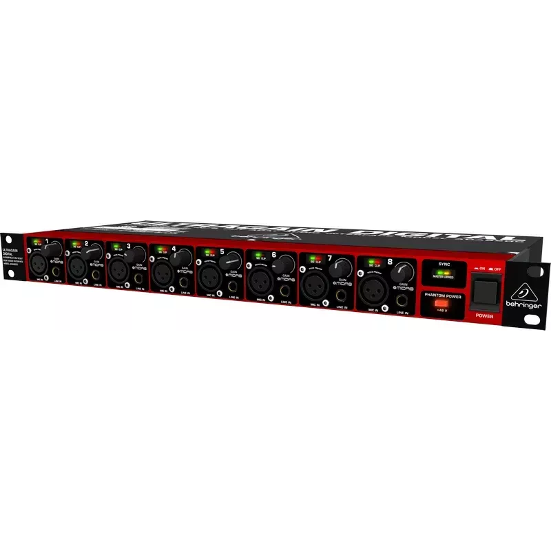 Behringer ULTRAGAIN DIGITAL ADA8200 8-Kanal AD/DA-Wandler, 24-Bit/48 kHz, XLR I/O, rackmontierbar