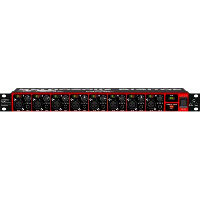 Behringer ULTRAGAIN DIGITAL ADA8200 8-Kanal AD/DA-Wandler, 24-Bit/48 kHz, XLR I/O, rackmontierbar