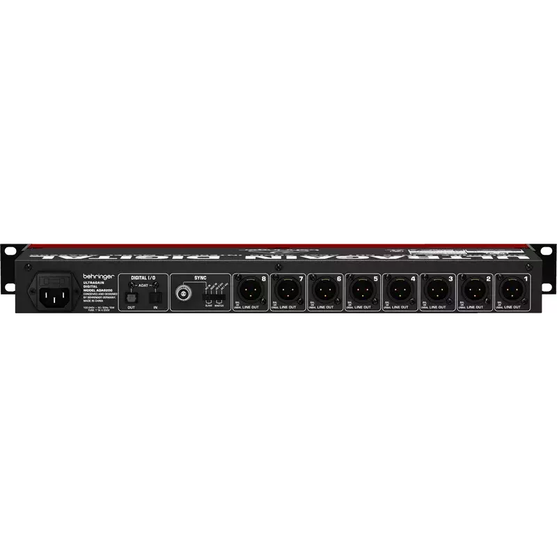 Behringer ULTRAGAIN DIGITAL ADA8200 8-Kanal AD/DA-Wandler, 24-Bit/48 kHz, XLR I/O, rackmontierbar