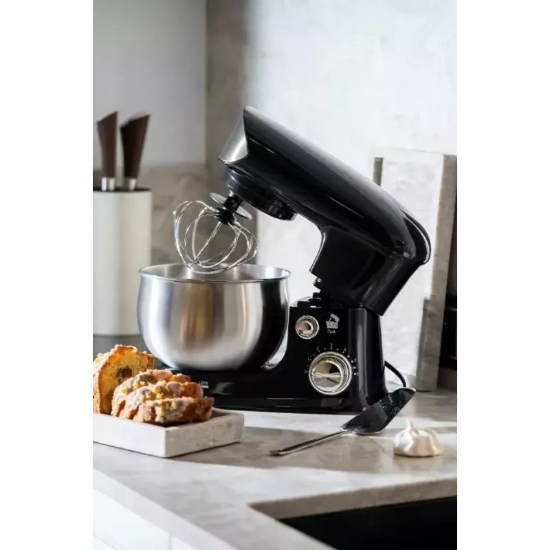 Küchenmaschine Adler AD 4226b — 700 W (max 1200 W), 3 L Edelstahlschüssel, 6 Geschwindigkeiten, Planetenrührwerk