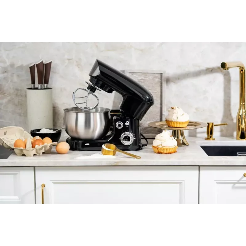 Küchenmaschine Adler AD 4226b — 700 W (max 1200 W), 3 L Edelstahlschüssel, 6 Geschwindigkeiten, Planetenrührwerk