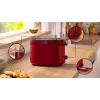 Toaster Bosch TAT2M124 — 2-Scheiben 950 W, rot, Brotzentrierung, Auftauen, Lift