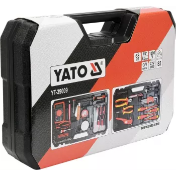 Mechaniker-Werkzeugsatz Yato YT-39009 — 68-teiliger Satz, 1/4-Zoll-Antrieb, schwarzer Koffer