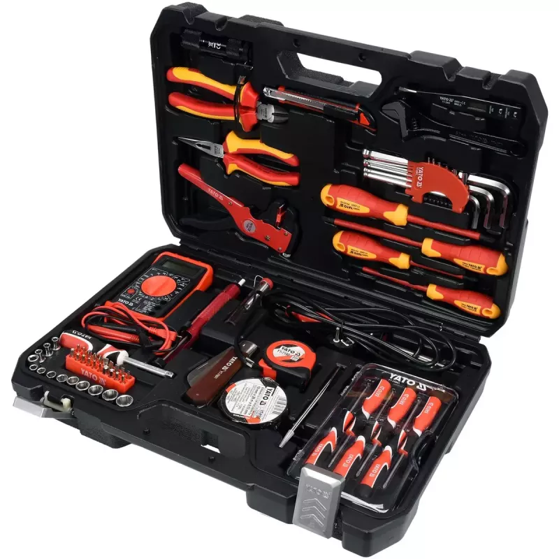 Mechaniker-Werkzeugsatz Yato YT-39009 — 68-teiliger Satz, 1/4-Zoll-Antrieb, schwarzer Koffer