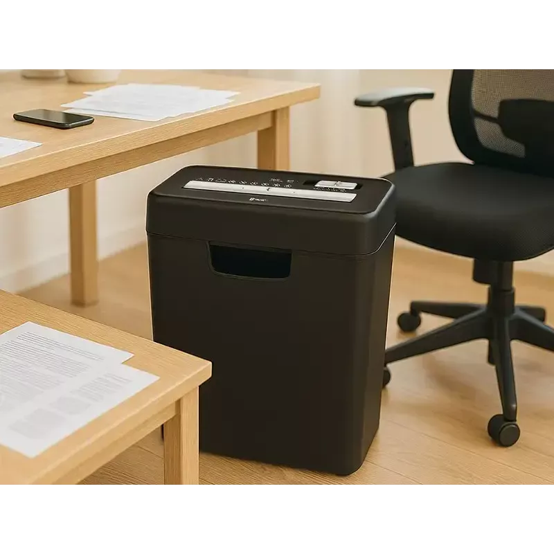 Aktenvernichter TRACER Edge10L Kreuzschnitt, 10-Blatt-Kapazität, 6 mm Schnitt, 10 L Behälter, schwarz