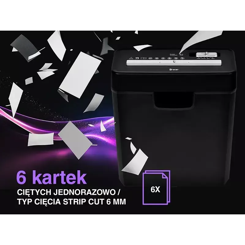 Aktenvernichter TRACER Edge10L Kreuzschnitt, 10-Blatt-Kapazität, 6 mm Schnitt, 10 L Behälter, schwarz