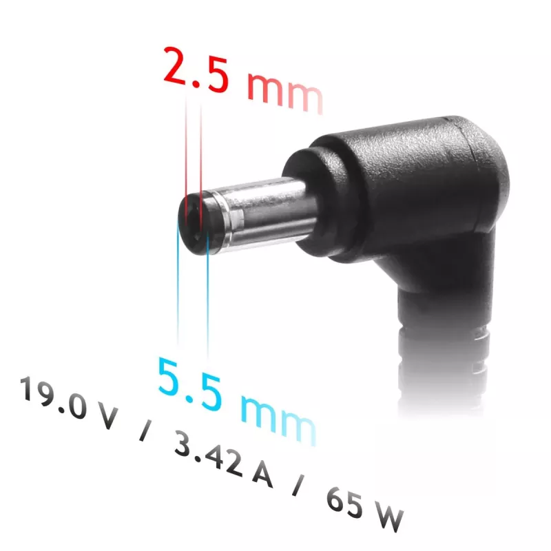 AKYGA Notebook-Netzteil - 19V/3,42A, 65W Leistung und 5,5 x 2,5 mm Stecker