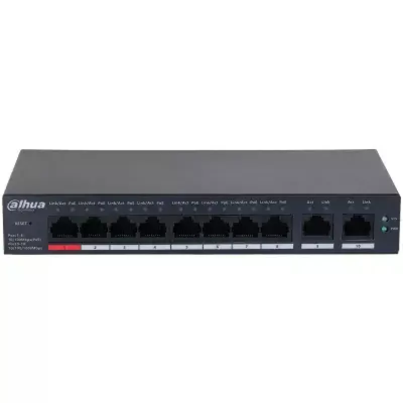 Dahua Technology DH-CS4010-8ET-110 Netzwerk-Switch Managed L2 Fast Ethernet (10/100) Power over Ethernet (PoE) Schwarz
