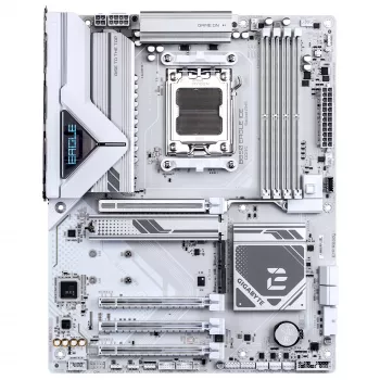 GIGABYTE B850 EAGLE ICE Mainboard - AMD Ryzen 9000 Series CPUs, 8+2+2 Phasen Digital VRM, bis zu 8200MHz DDR5 (O.C), 1xPCIe 5.0 + 2xPCIe 4.0 M.2, 2.5 GbE LAN, USB 3.2 Gen 2