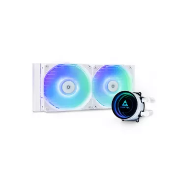 All-in-One-Flüssigkühler CHIEFTEC ICEBERG 240-RGB-W – 240-mm-Radiator, 2 x 120-mm-RGB-Lüfter, weiß