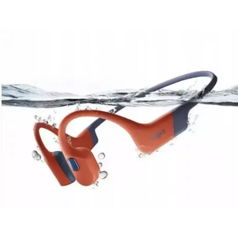 Knochenleitungs-Kopfhörer Shokz OpenSwim Pro — binaural, IP68 wasserdicht, Bluetooth 5.2, bis zu 9 Std. Laufzeit, Ohrbügel, rot
