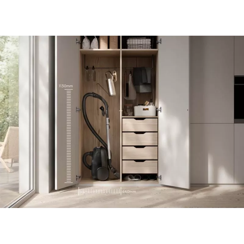 Staubsauger-Zylinder Electrolux EB61A5UG — 3,5 L Staubbeutel, 750 W, 12 m Radius, Turbobürste, Edelstahl-Teleskoprohr