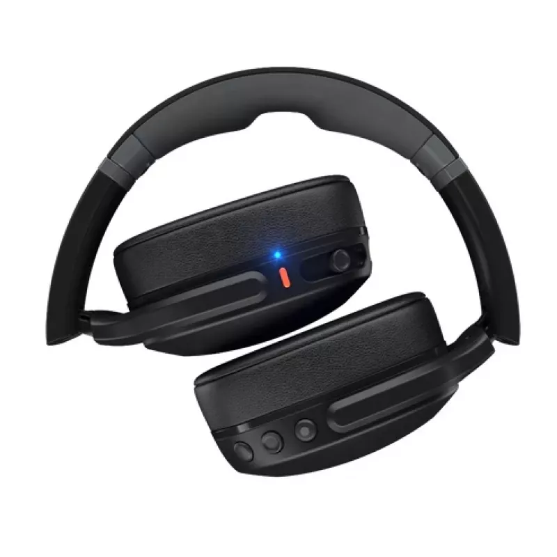 Skullcandy Crusher Evo Kopfhörer – kabelloses & kabelgebundenes Over-Ear-Headset, Bluetooth 5.0, 40 h Akku, USB-C, 3,5 mm, faltbar, schwarz