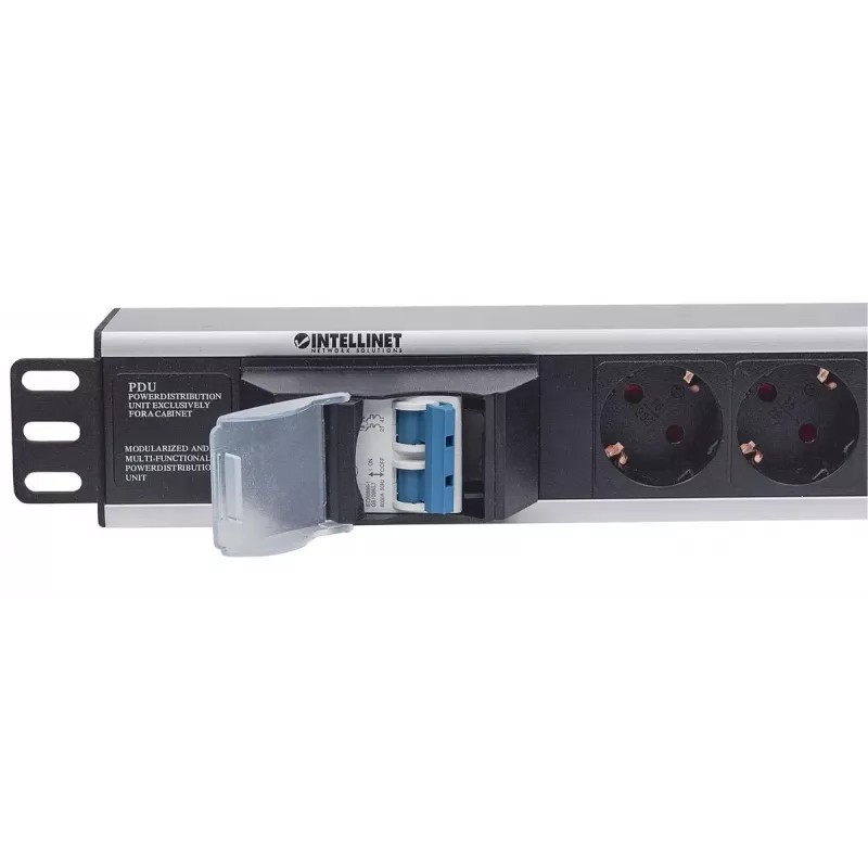 Rackmount-Steckdosenleiste Intellinet 19 Zoll 1,5HE 6-fach deutscher Typ