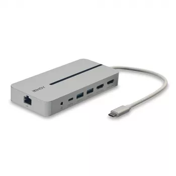 Lindy DST-Mx Duo USB-C Mini-Dockingstation für Laptop/MacBook mit Dual-Display (4K) und 100 W Pass-Through-Ladung