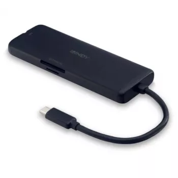 Lindy DST-Mini USB-C Laptop Mini Dockingstation mit 4K-Unterstützung und 100W Durchsatzladung