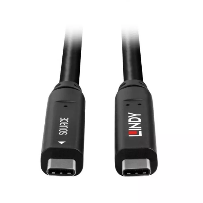 Lindy 10m USB 3.2 Gen 1 und DP 1.4 Typ C Hybridkabel, 10 m, USB C, USB C, USB 3.2 Gen 1 (3.1 Gen 1), schwarz