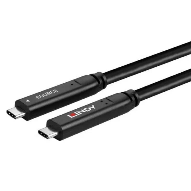 Lindy 10m USB 3.2 Gen 1 und DP 1.4 Typ C Hybridkabel, 10 m, USB C, USB C, USB 3.2 Gen 1 (3.1 Gen 1), schwarz