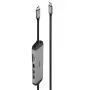 Lindy DST-Micro 140, USB-C Laptop Micro Dockingstation mit 4K-Unterstützung und 1,4 m 60W-Ladekabel