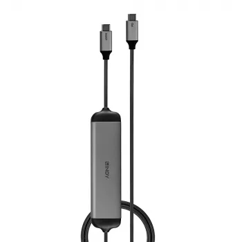 Lindy DST-Micro 140, USB-C Laptop Micro Dockingstation mit 4K-Unterstützung und 1,4 m 60W-Ladekabel